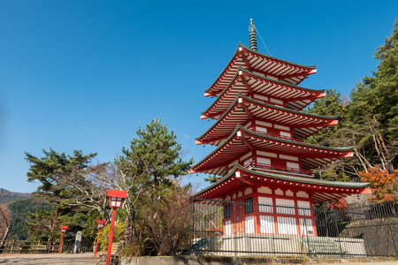 Chureito pagoda in autumn.のeditorial素材
