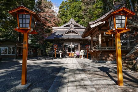 KAWAGUCHIKO, JAPAN - DECEMBER 2, 2015: Arakura Sengen Shrine, It was built as a peace memorial in...