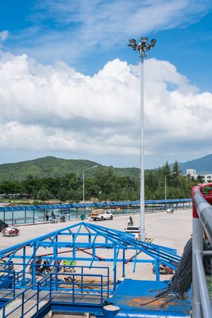 KOH PHANGAN, THAILAND - NOVEMBER 28, 2015: Multipurpose port of Koh Phangan locate at Thong Sala, Koh Phangan, Suratthani province in June 2015のeditorial素材
