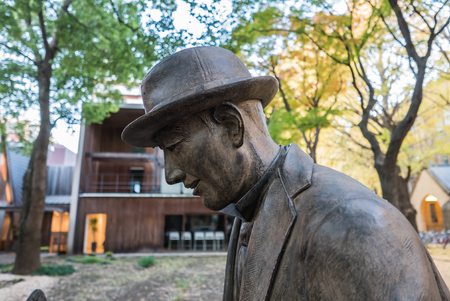 Tokyo - Dec 4, 2015 - The statue of Hachiko and his owner is built and located at the faculty of Agriculture at Todai university where his owner worked as professor during being aliveのeditorial素材