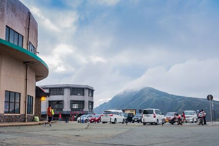 KUMAMOTO, JAPAN - SEPTEMBER 27, 2014: Landscape around Aso station in Kumamoto, Japan.のeditorial素材