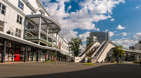 KUMAMOTO, JAPAN - SEPTEMBER 27, 2014: Kumamoto Station is the main railway terminal of the city of Kumamoto, Japan. It is located in Nishi-ku, Kumamoto, and is operated by Kyushu Railway Company (JR Kyushu)のeditorial素材