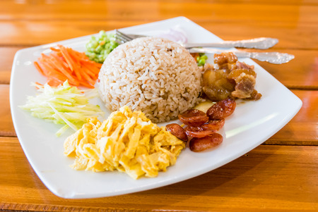 Rice Mixed with Shrimp paste, Thai foodの写真素材