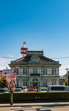Aomori, Japan - April 30, 2016: Building in Hirosaki city near to Hirosaki castle in Aomori, Japanのeditorial素材