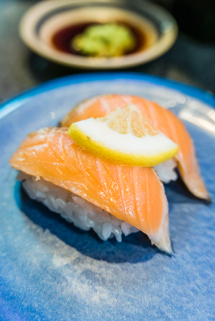 Salmon Sushi, Japanese cusineの写真素材