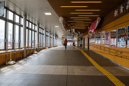 Aomori, Japan - April 30, 2016: Interior of Aomori Station, Aomori Station is a railway station in the city of Aomori, Aomori, Japan, jointly operated by East Japan Railway Company (JR East) and the third sector railway operator Aoimori Railway.のeditorial素材