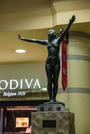 Tokyo, Japan - April 30, 2016: Statue at Ueno train station. Ueno is best known as the home of Ueno Park and the Tokyo National museum.のeditorial素材