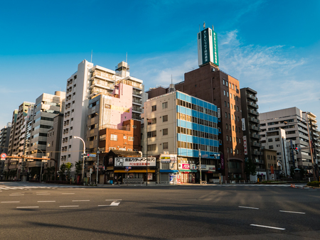 Tokyo, Japan - April 30, 2016: Asakusa town in the morning, Asakusa is a famous tourism district...