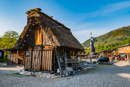 Shirakawa-go, Japan - May 2, 2016: Traditional gassho-zukuri house in Shirakawa-go. Shirakawa-go is one of Japan's UNESCO World Heritage Sites located in Gifu Prefecture, Japan.のeditorial素材