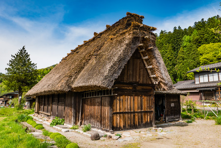 Shirakawa-go, Japan - May 2, 2016: Traditional gassho-zukuri house in Shirakawa-go. Shirakawa-go is one of Japan's UNESCO World Heritage Sites located in Gifu Prefecture, Japan.のeditorial素材