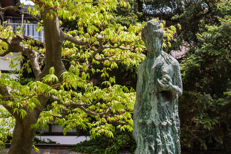 Takayama, Japan - May 2, 2016: Statue at Hida Kokubunji Temple, Takayama, Japan. The Hida Kokubunji Temple was constructed in 746 by Emperor Shomu to pray for the nation's peace and prosperity.のeditorial素材