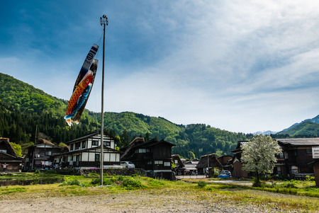 Shirakawa-go, Japan - May 2, 2016: Historical village of Shirakawa-go. Shirakawa-go is one of Japan's UNESCO World Heritage Sites located in Gifu Prefecture, Japan.のeditorial素材