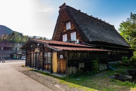 Shirakawa-go, Japan - May 2, 2016: Traditional gassho-zukuri house in Shirakawa-go. Shirakawa-go is one of Japan's UNESCO World Heritage Sites located in Gifu Prefecture, Japan.のeditorial素材