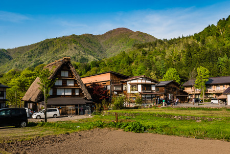 Shirakawa-go, Japan - May 2, 2016: Historical village of Shirakawa-go. Shirakawa-go is one of Japan's UNESCO World Heritage Sites located in Gifu Prefecture, Japan.のeditorial素材