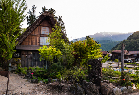 Shirakawa-go, Japan - May 2, 2016: Traditional gassho-zukuri house in Shirakawa-go. Shirakawa-go is one of Japan's UNESCO World Heritage Sites located in Gifu Prefecture, Japan.のeditorial素材