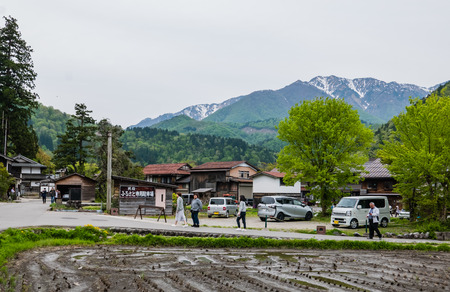 Shirakawa-go, Japan - May 3, 2016: Historical village of Shirakawa-go. Shirakawa-go is one of Japan's UNESCO World Heritage Sites located in Gifu Prefecture, Japan.のeditorial素材