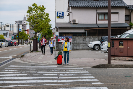 Kanazawa, Japan - May 3, 2016:  Tourists in Kanawaza city. Kanazawa city is the biggest city in the Hokuriku region, Japan has a population of 
450,000のeditorial素材