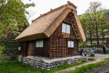 Shirakawa-go, Japan - May 3, 2016: Traditional gassho-zukuri house in Shirakawa-go. Shirakawa-go is one of Japan's UNESCO World Heritage Sites located in Gifu Prefecture, Japan.のeditorial素材