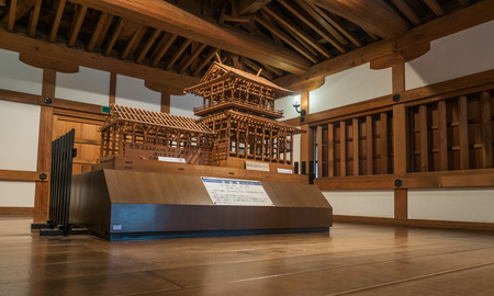 Hiroshima, Japan - May 5, 2016: Model of Hiroshima castle structure in Hiroshima Prefecture, Chugoku region, Japan.のeditorial素材
