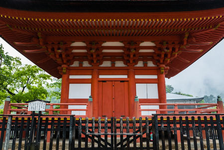 Miyajima, Japan - May 6, 2016: Five-storied Pagoda (Gojunoto) on Miyajima Island.  Miyajima island is a famous island shrine-town is a UNESCO World Heritage Site and a major tourism destination.のeditorial素材