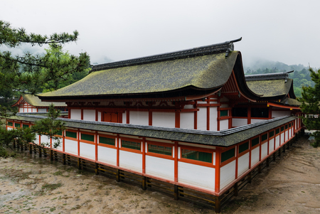 Miyajima, Japan - May 6, 2016: Itsukushima Shrine on Miyajima Island.  Miyajima island is a famous island shrine-town is a UNESCO World Heritage Site and a major tourism destination.のeditorial素材