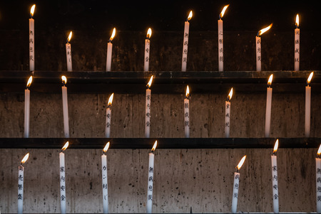 Kyoto, Japan - May 7, 2016: Praying candles at Kinkaku-ji Temple (The Golden Pavilion) in Kyoto, Japan.のeditorial素材
