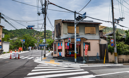 Kyoto, Japan - May 8, 2016: Street to visit Kiyomizu-dera temple in Kyoto city, Japanvisiting Kiyomizu-dera Temple in Kyoto, Japan in the morning.のeditorial素材