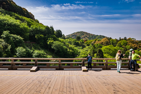 Kyoto, Japan - May 8, 2016: Tourist visiting Kiyomizu-dera Temple in Kyoto, Japan in the morning.のeditorial素材