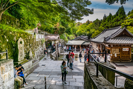 Kyoto, Japan - May 8, 2016: Tourist visiting Kiyomizu-dera Temple in Kyoto, Japan in the morning.のeditorial素材