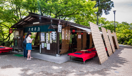Kyoto, Japan - May 8, 2016: Tea house at Kiyomizu-dera Temple in Kyoto, Japan in the morning.のeditorial素材