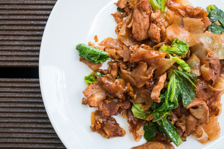 Thai food-Stir fried Noodle with sweet soy sauce (Pad See Ew)の写真素材