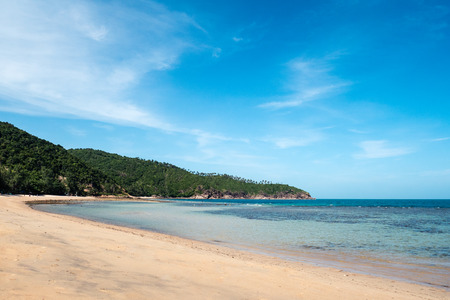 Landscape of Mae Haad beach on Koh Phangan, Thailandの写真素材