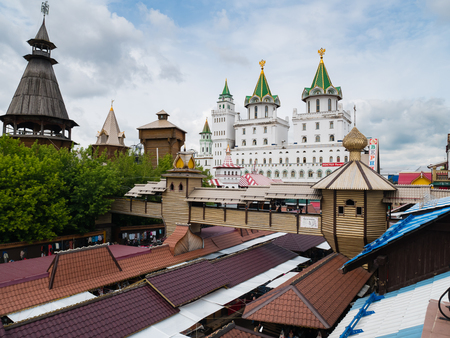 Moscow, Russia - June 10, 2018: View from Roof top of restaurant at Izmailovsky Kremlin in Moscow, Russiaのeditorial素材