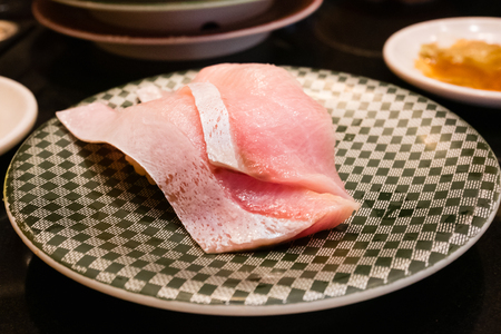 Fatty tuna sushi in the restaurantの写真素材