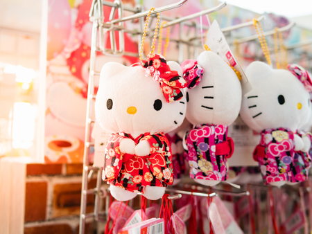 Tokyo, Japan - October 31, 2018: Toys and souvenirs selling at souvenir shop at the Tokyo Metropolitan Government building in Shinjuku, Tokyo, Japan.のeditorial素材