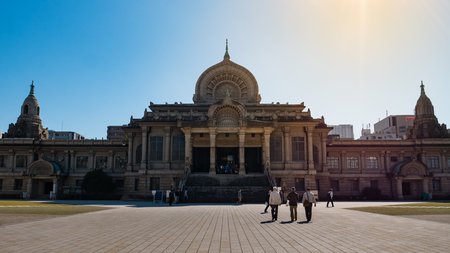 Tokyo, Japan - October 30, 2018: Tsukiji Hongwanji temple in Tokyo, Japan.のeditorial素材