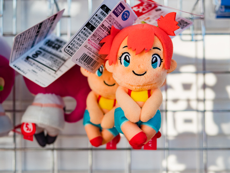 Tokyo, Japan - October 31, 2018: Toys and souvenirs selling at souvenir shop at the Tokyo Metropolitan Government building in Shinjuku, Tokyo, Japan.のeditorial素材