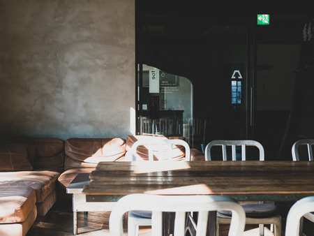 Kawaguchi, Japan - November 1, 2018: Interior of Japanese modern style cafe near Lake Kawaguchi, Yamanashi, Japan.のeditorial素材