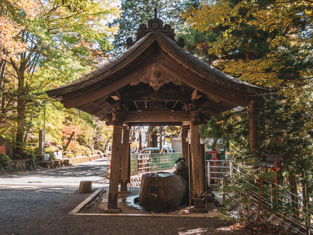 Kawaguchi, Japan - November 1, 2018: Arakura Sengen Shrine in Fujiyoshida, Yamanashi Prefecture near to Chureito Pagoda, It was built as a peace memorial in 1963のeditorial素材