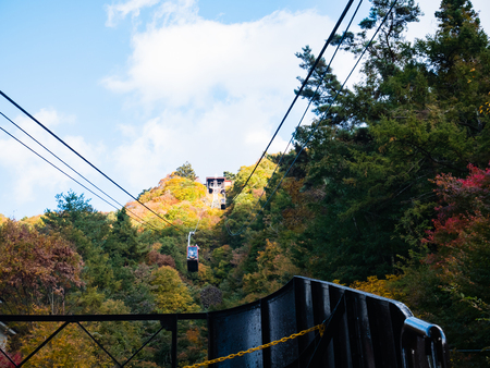 Kawaguchi, Japan - November 1, 2018: Mt. Kachi Kachi Ropeway in the afternoon near lake Kawaguchi, Japanのeditorial素材