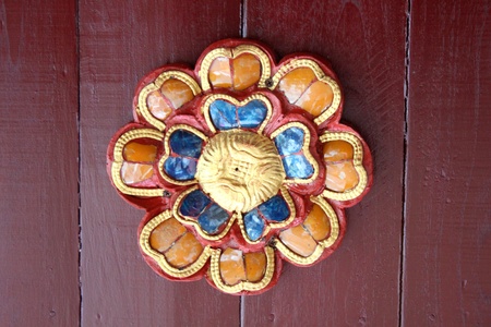 Decorated with flower handicraft woodの写真素材