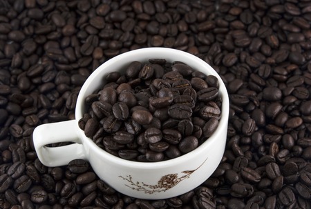 Coffee Beans In Cupの写真素材
