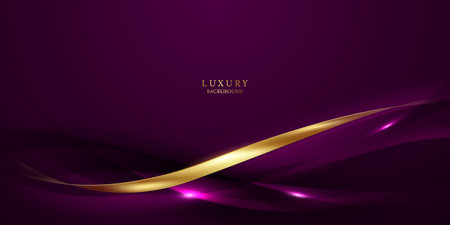Abstract purple background design with luxurious gold color. Vector illustrationのイラスト素材