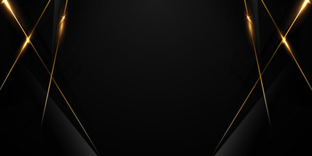 Black background with a luxurious gold effect. Vector illustrationのイラスト素材