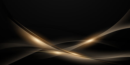 Black background with a luxurious gold effect. Vector illustrationのイラスト素材