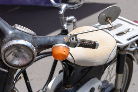 Detail of Vintage style Japanese motorcycle.の写真素材