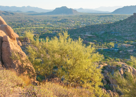Pinnacle Peak in Scottsdale Arizona. A hiking park located in the hills of Arizona.の写真素材