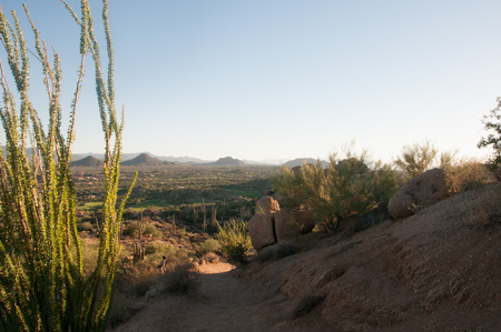Pinnacle Peak in Scottsdale Arizona. A hiking park located in the hills of Arizona.の写真素材