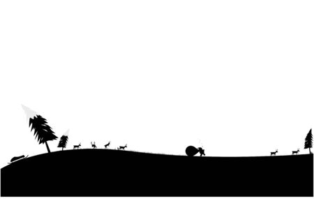 Santa Clause and Reindeer on the way to Christmas Eveのイラスト素材