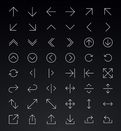 Line Arrow icon set | Vectorのイラスト素材